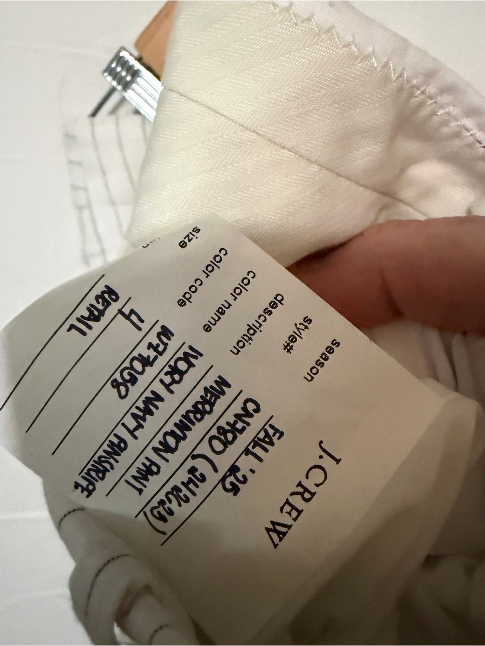 J. Crew White Pinstripe Straight-Leg Trousers nwot Linen viscose blend - Picture 6 of 9